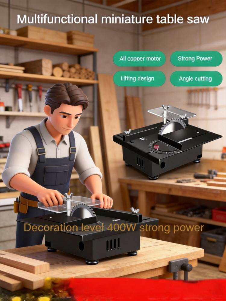 Mini Table Saw For Woodworking - 400W mini desktop mini table saw