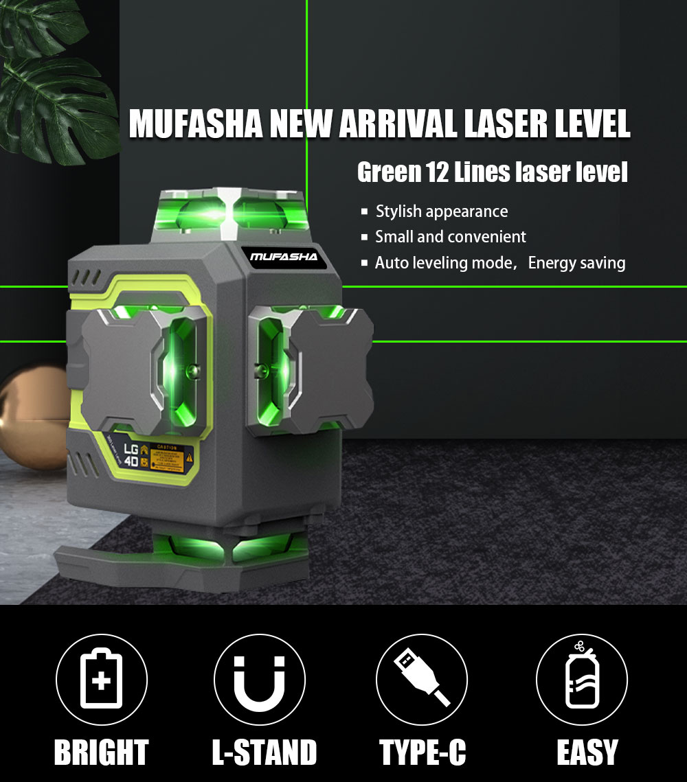 16 Line Laser Level 360 Self L - Laser Level 16 Lines 4D Green 评论和价格