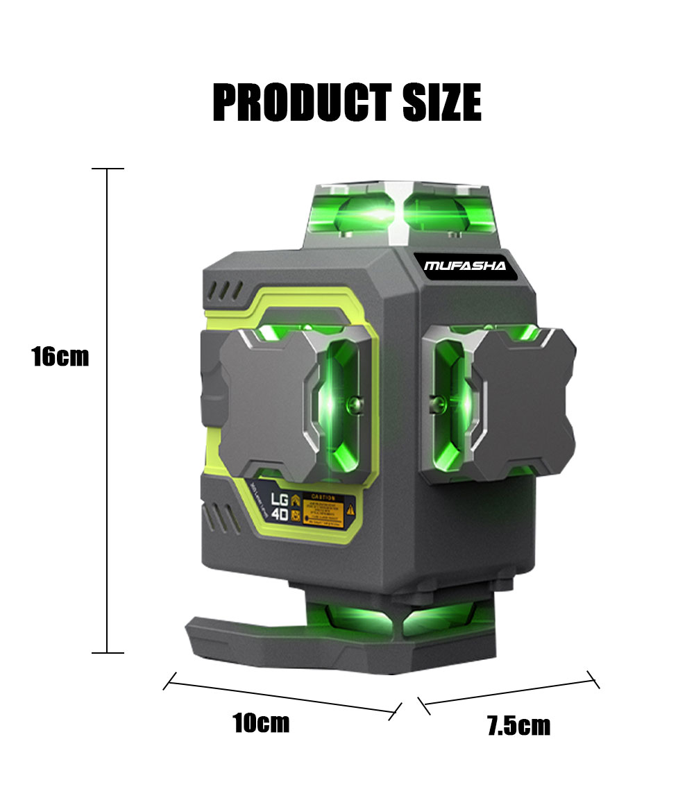 16 Line Laser Level 360 Self L - Laser Level 16 Lines 4D Green 评论和价格